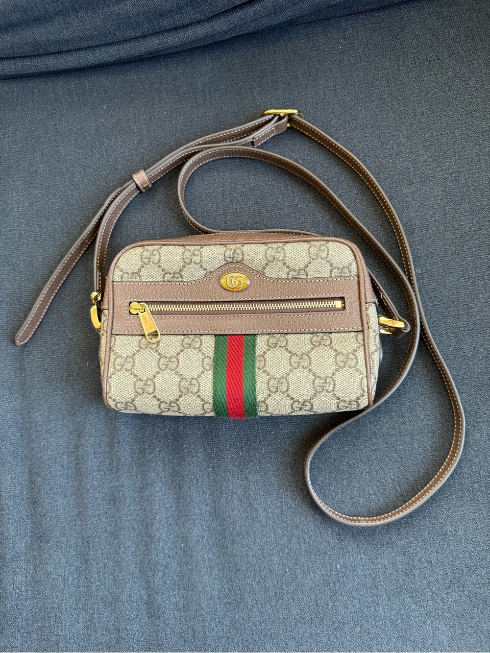 Gucci GG Ophidia Supreme Brown Mini Bag Crossbody Monogram - Picture 2 of 16